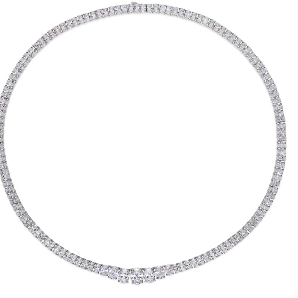 Anna Zuckerman Oval Tennis Necklace NWT - Picture 2 of 2